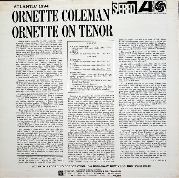 Ornette On Tenor