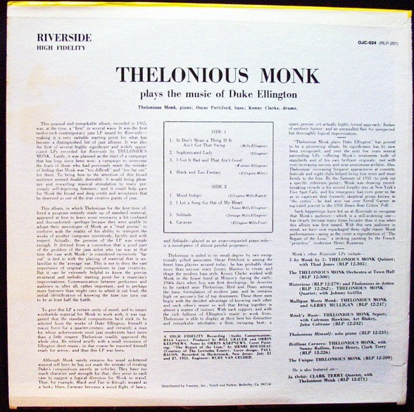Thelonious Monk Plays Duke Ellington