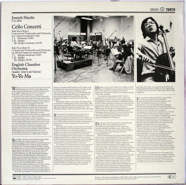 Cello Concerti No. 1 (C Major / C-dur / Ut Majeur) / No. 2 (D Major / D-dur / Ré Majeur)