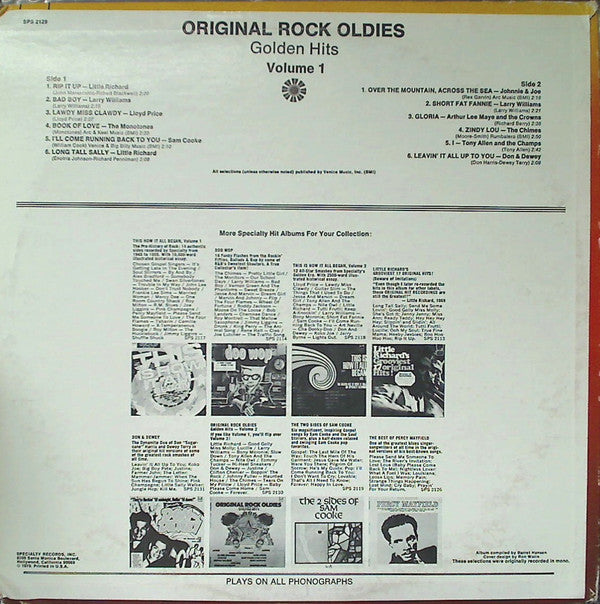 Master Release: Original Rock Oldies Golden Hits - Volume 1 by Various