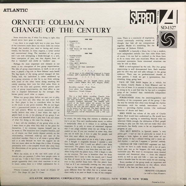 Release: Change Of The Century-Vinyl-US-1975-1327, SD-1327, SD 1327-4638700