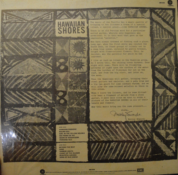 Release: Hawaii Calls : Hawaiian Shores Favorite Instrumentals Of The Islands : Volume II-Vinyl-US-None-SM 904-5994147