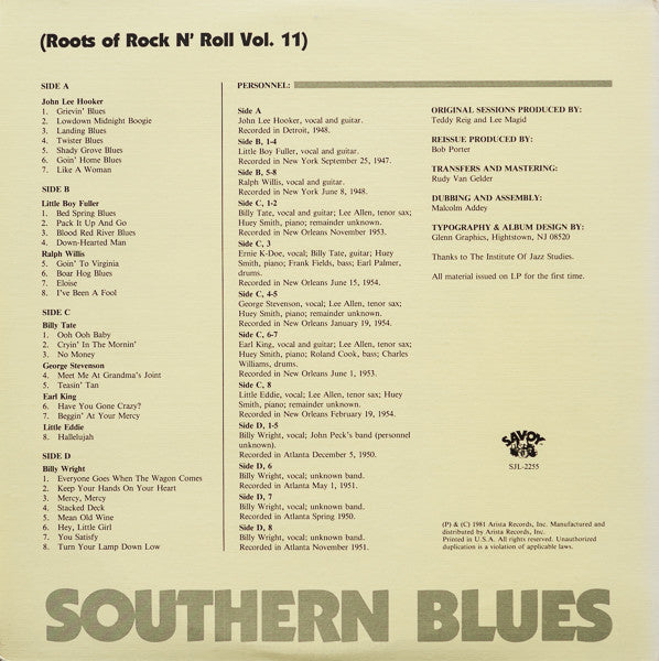 Southern Blues (Roots Of Rock 'N' Roll Volume 11)