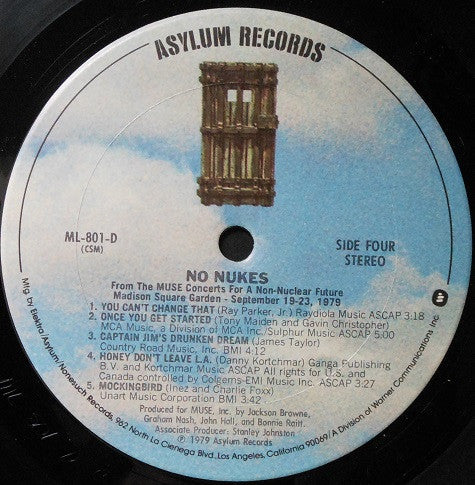 No Nukes - From The Muse Concerts For A Non-Nuclear Future - Madison Square Garden - September 19-23, 1979