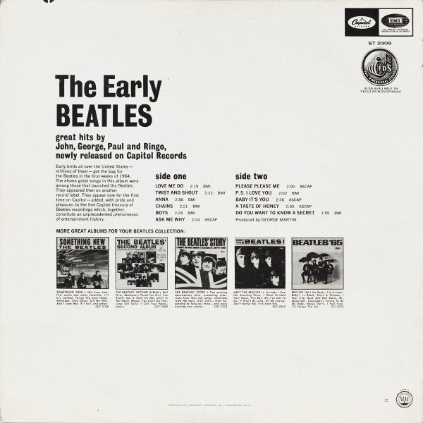 Release: The Early Beatles-Vinyl-US-1976-ST 2309, ST-2309-5881462