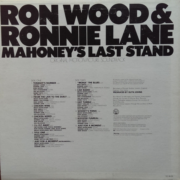 Release: Mahoney's Last Stand (Original Motion Picture Soundtrack)-Vinyl-US-1976-SD 36-126-6108026