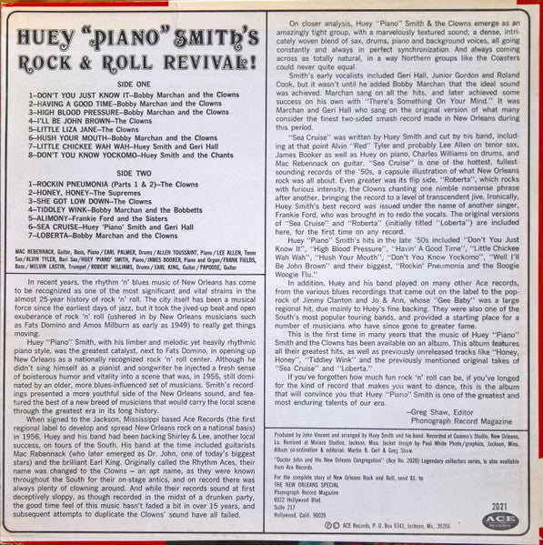 Master Release: Huey "Piano" Smith's Rock & Roll Revival! by Huey "Piano" Smith