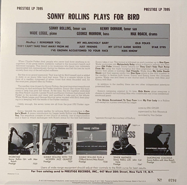 Rollins Plays For Bird