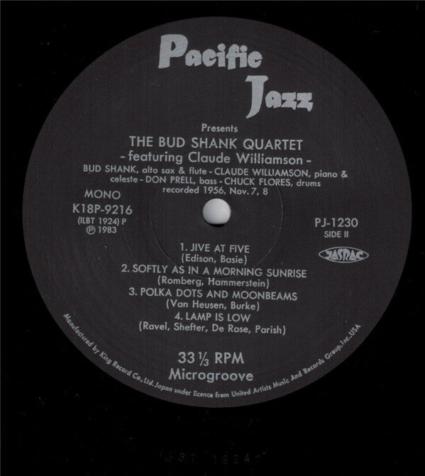 Bud Shank Quartet Featuring Claude Williamson