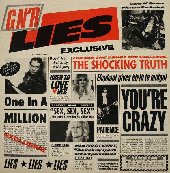 Release: G N' R Lies-Vinyl-US-1988-GHS 24198, GHS 24198-1647920