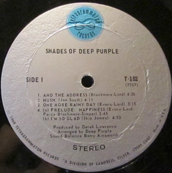 Release: Shades Of Deep Purple-Vinyl-US-1968-T-102-3055402