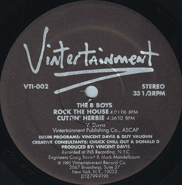 Master Release: Rock The House / Cuttin' Herbie by The B-Boys