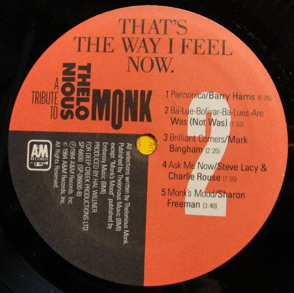 That's The Way I Feel Now - A Tribute To Thelonious Monk