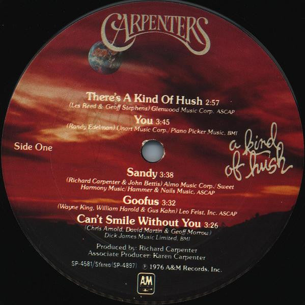 Release: A Kind Of Hush-Vinyl-US-1976-SP-4581, SP 4581-1325425