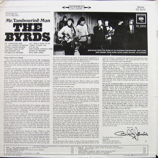Release: Mr. Tambourine Man-Vinyl-US-1971-CS 9172-1108184