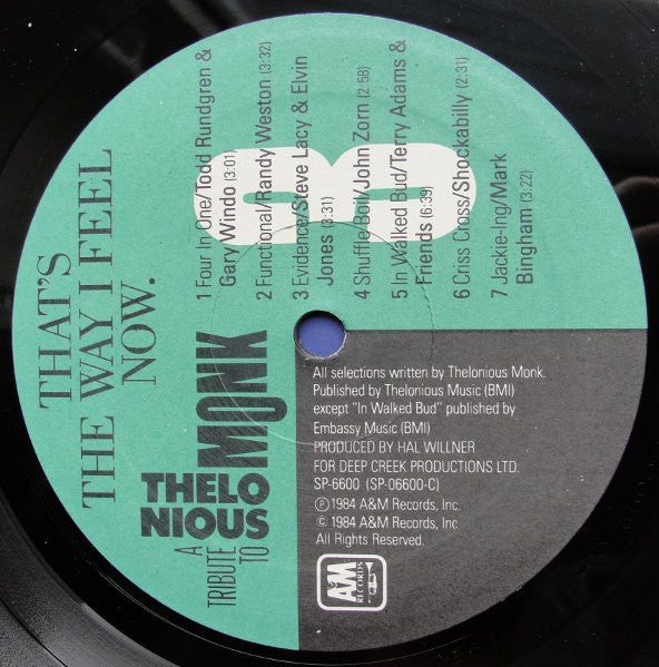 That's The Way I Feel Now - A Tribute To Thelonious Monk