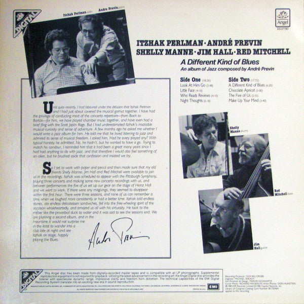 A Different Kind Of Blues (An Album Of Jazz Composed By André Previn)