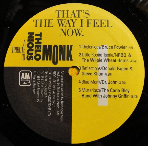 That's The Way I Feel Now - A Tribute To Thelonious Monk