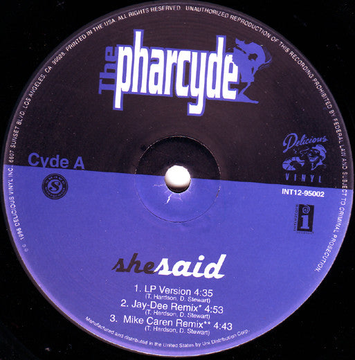 Release: She Said-Vinyl-US-1996-INT12-95002, INT12-95002-1036289