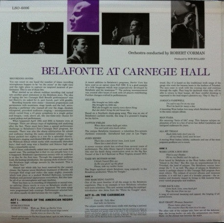 Release: Belafonte At Carnegie Hall (The Complete Concert)-Vinyl-US-1996-LSO 6006, LSO 6006-2978376