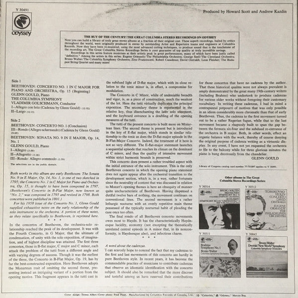 Piano Concerto No. 1, Piano Sonata Op. 14 No. 1