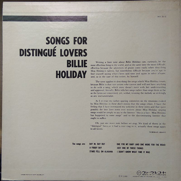 Songs For Distingué Lovers