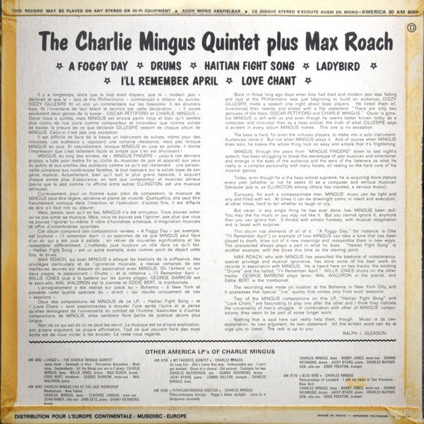 Release: The Charles Mingus Quintet + Max Roach-Vinyl-France-None-30 AM 6059-23191526