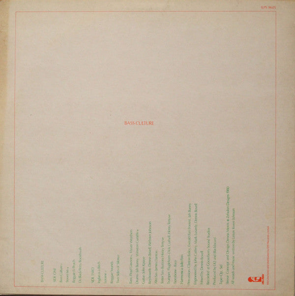 Release: Bass Culture-Vinyl-UK-None-ILPS 9605-12403419