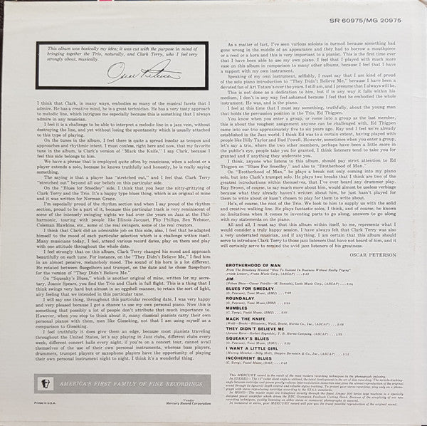 Release: Oscar Peterson Trio + One-Vinyl-US-None-SR 60975, MG 20975-13720409