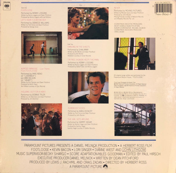 Release: Footloose (Original Motion Picture Soundtrack)-Vinyl-US-1984-JS 39242-24755354