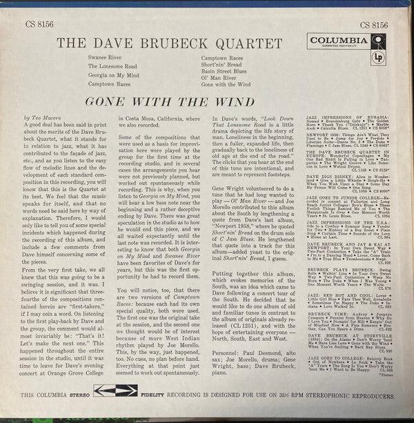 Release: Gone With The Wind-Vinyl-US-1962-CS 8156-19052968