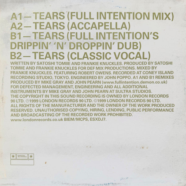 Release: Tears-Vinyl-UK-1999-ESXDJ7-2827