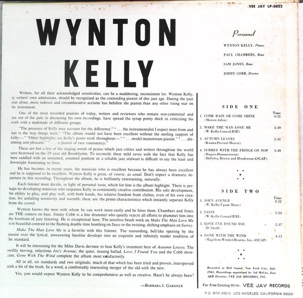 Release: Wynton Kelly!-Vinyl-US-None-VJLP 3022-16117904