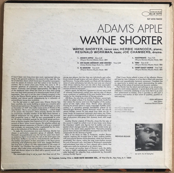 Release: Adam's Apple-Vinyl-US-1966-BST 84232-12552090