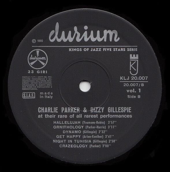 Here Are Charlie Parker & Dizzy Gillespie At Their Rare Of All Rarest Performances Vol. 1