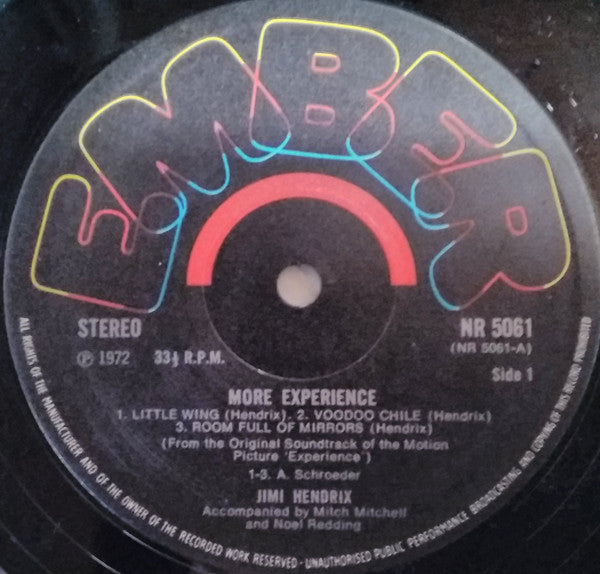 More  "Experience" Jimi Hendrix (Titles From The Original Sound Track Of The Feature Length Motion Picture) (Volume Two)