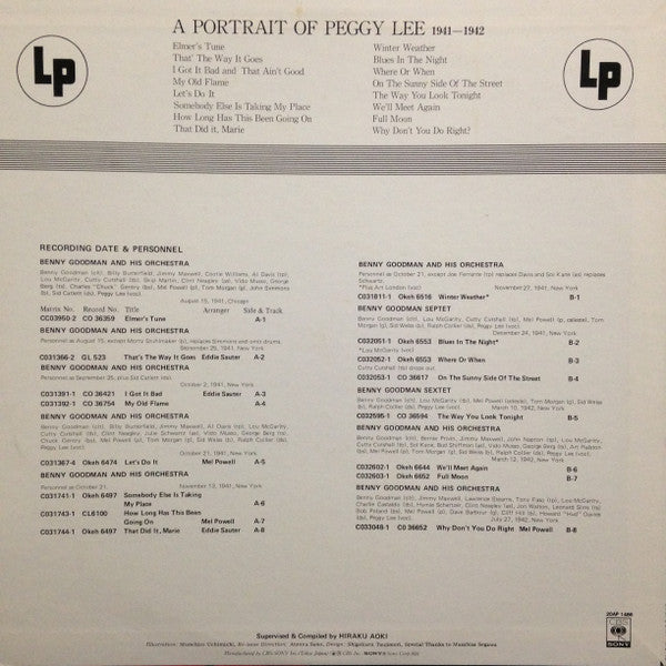 A Portrait Of Peggy Lee 1941 - 1942