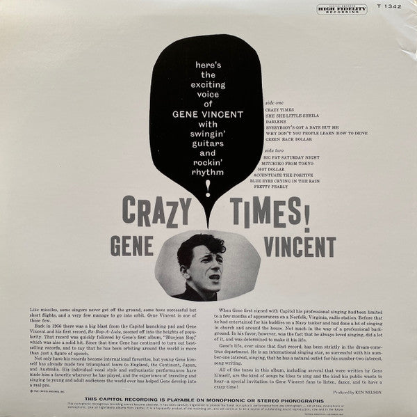 Master Release: Crazy Times by Gene Vincent