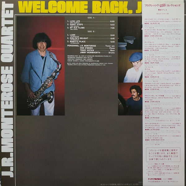 Master Release: Welcome Back J.R. ! by J. R. Monterose Quartet