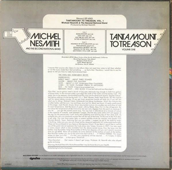 Release: Tantamount To Treason Volume One-Vinyl-US-1972-LSP-4563-10700263