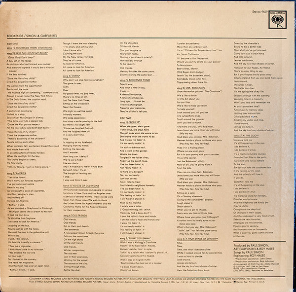 Release: Bookends-Vinyl-US-None-PC 9529-13245305