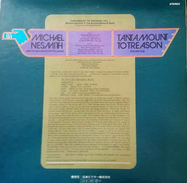 Master Release: Tantamount To Treason Volume One by Michael Nesmith & The Second National Band