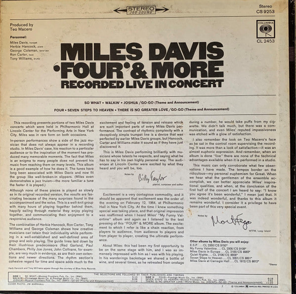 Release: 'Four' & More (Recorded Live In Concert)-Vinyl-US-1966-CS 9253-15911541