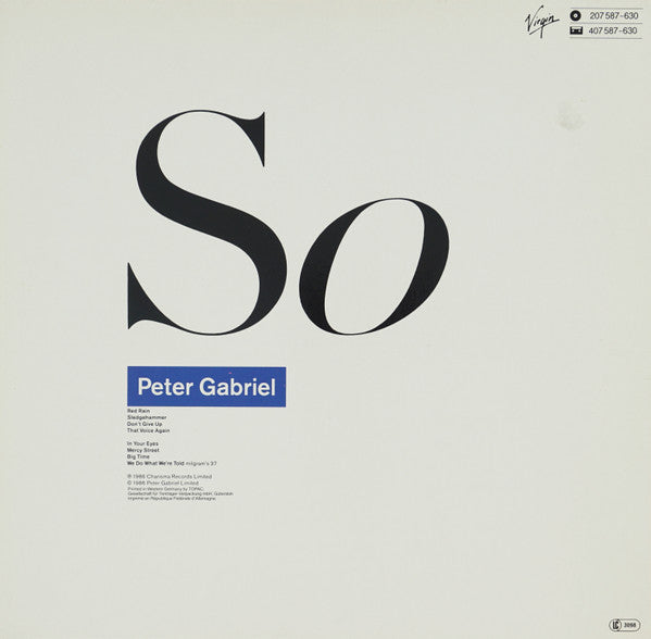 Release: So-Vinyl-Europe-1986-207 587, 207 587-630, 207 587-8-28042500