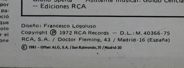 Banda Sonora Original De La Pelicula "Sacco Y Vanzetti"