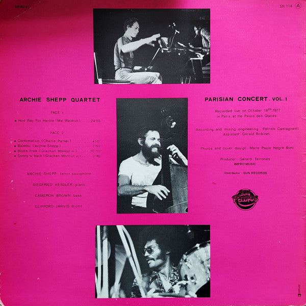 Release: Parisian Concert, Volume 1-Vinyl-France-1977-Impro 01, SR 114-22078666