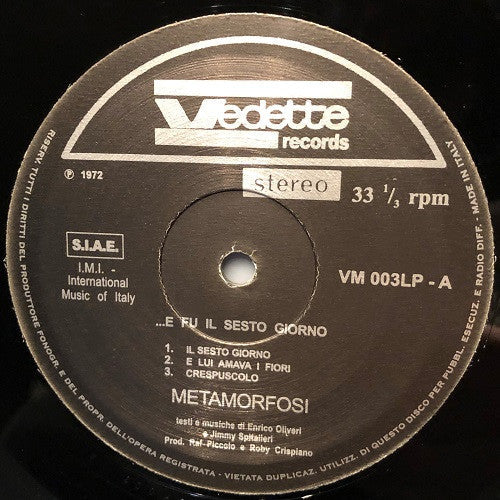 Release: ...E Fu Il Sesto Giorno-Vinyl-Italy-2007-VM 003 LP, VM 003 LP-13270718