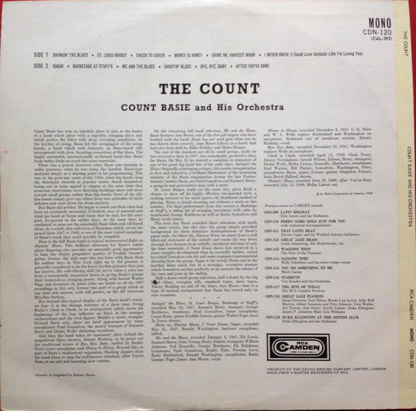 Release: The Count-Vinyl-UK-1963-CDN 120, CAL-395-13383100