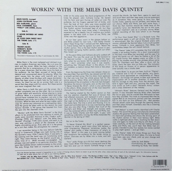 Workin' With The Miles Davis Quintet