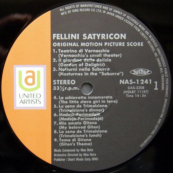 Fellini Satyricon - Original Motion Picture Score